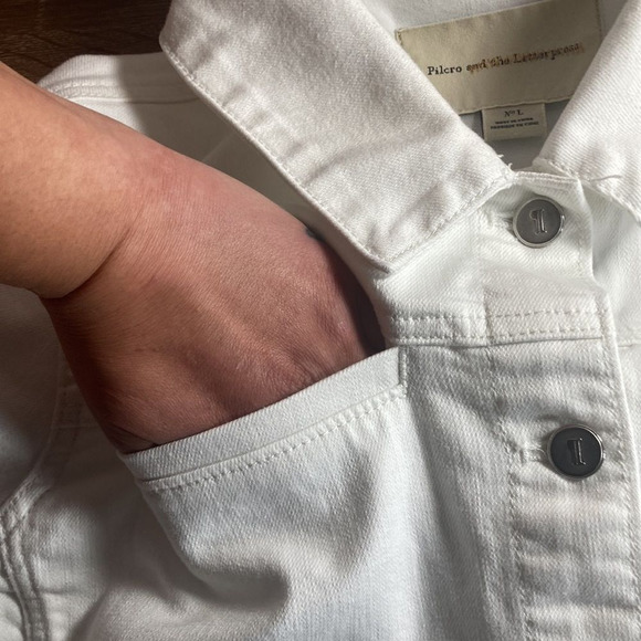 Unisex Upcycled Large White Pilcro & The Letterpress Taylor Swift Jacket - Picture 15 of 16